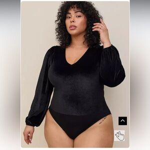 Torrid Stretch Velvet V-Neck Bodysuit